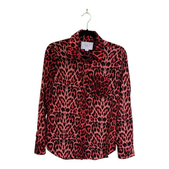 Rochelle Behrens Tops - The Shirt by Rochelle Behrens Button Down Blouse in Red Leopard Size S